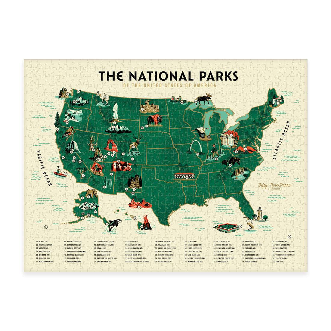 Parks Puzzles: National Parks Map